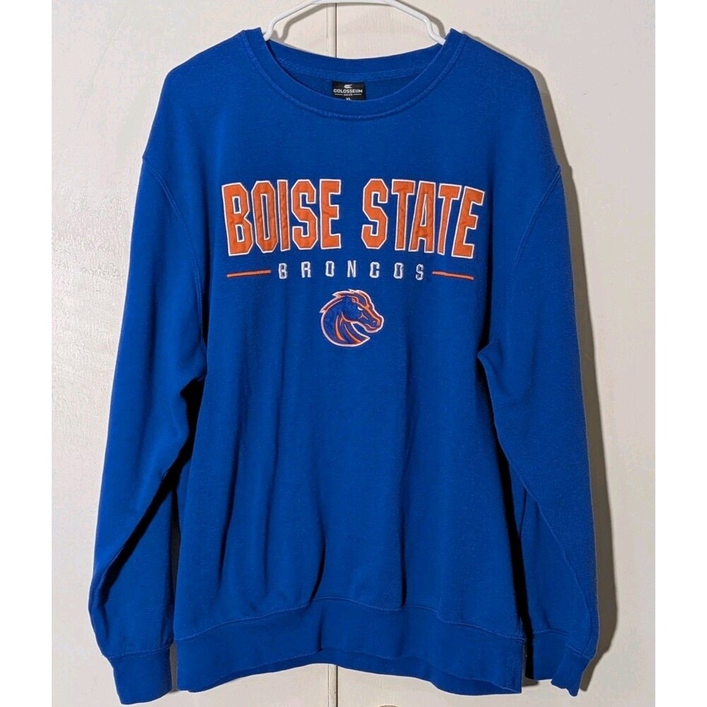 Vintage Boise State Broncos Embroidered Sweatshirt Idaho Blue Colosseum Mens XL